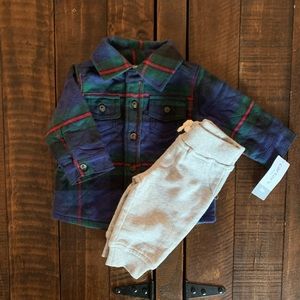 Carters flannel jacket set